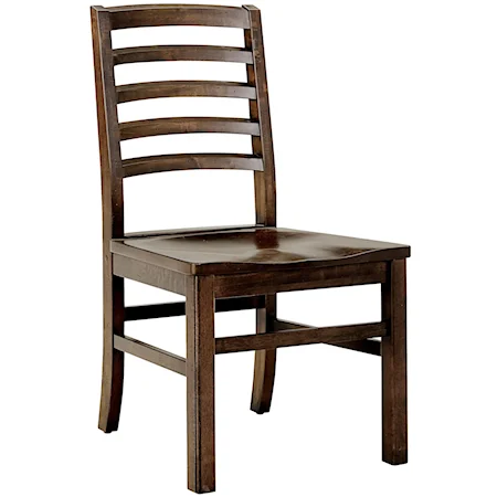 Casual Solid Wood Horizontal Slat Side Chair